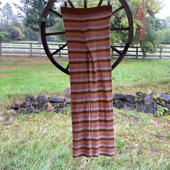 NWT L* Space Turn the tide brown and pink and white and yellow knitted pants - Picture 8 of 13